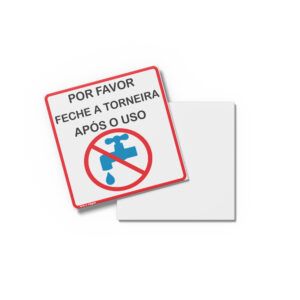 PLACA PARA BANHEIRO  10cm X 10cm X 2mm