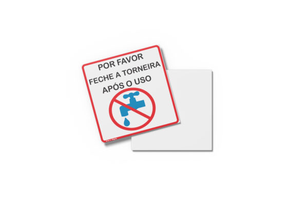 PLACA PARA BANHEIRO  10cm X 10cm X 2mm