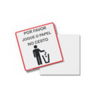 PLACA PARA BANHEIRO  10cm X 10cm X 2mm
