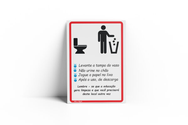 PLACA PARA BANHEIRO  10cm X 15cm X 2mm