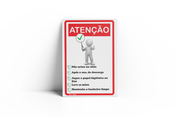 PLACA PARA BANHEIRO  10cm X 15cm X 2mm