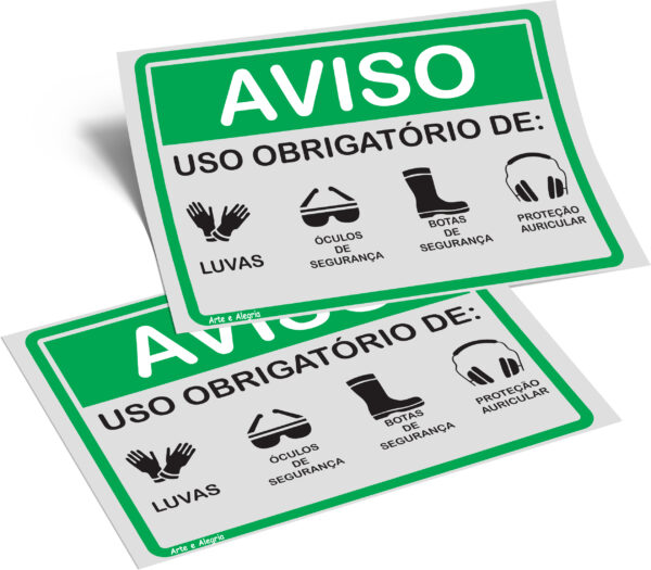 PLACA SEGURANÇA NO TRABALHO 20cm X 30cm X 2mm