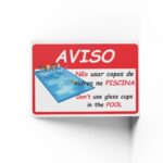PLACA PARA PISCINA 10cm X 15cm X 2mm