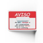 PLACA DE DESLIGUE O AR CONDICIONADO 10cm X 15cm X 2mm