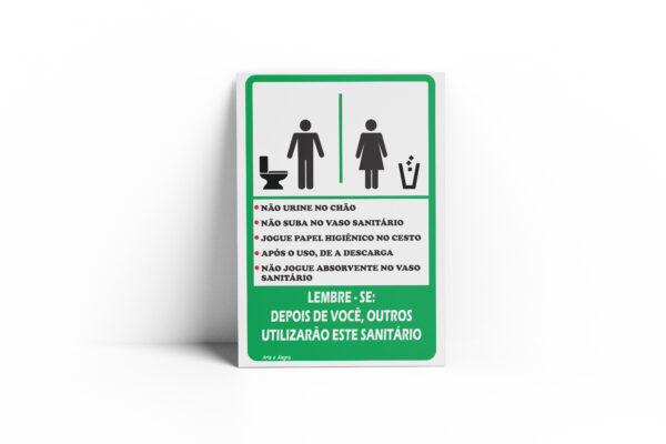 PLACA PARA BANHEIRO  10cm X 15cm X 2mm