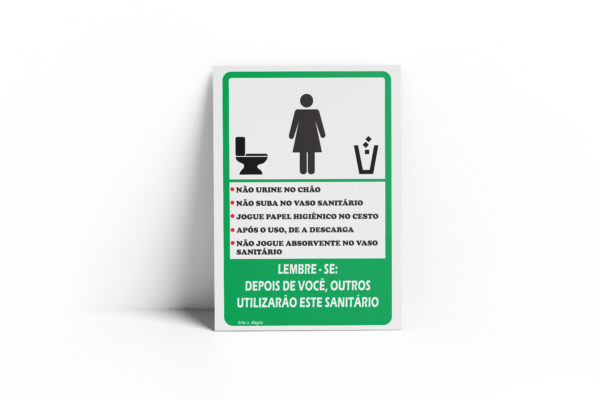 PLACA PARA BANHEIRO  10cm X 15cm X 2mm