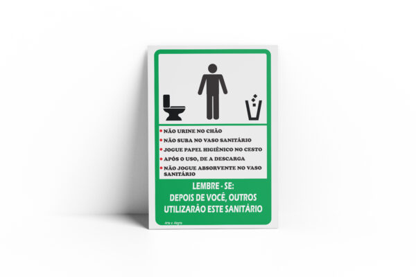 PLACA PARA BANHEIRO  10cm X 15cm X 2mm