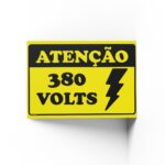 PLACA DE ATENÇÃO 380 V 20cm X 30cm X 2mm