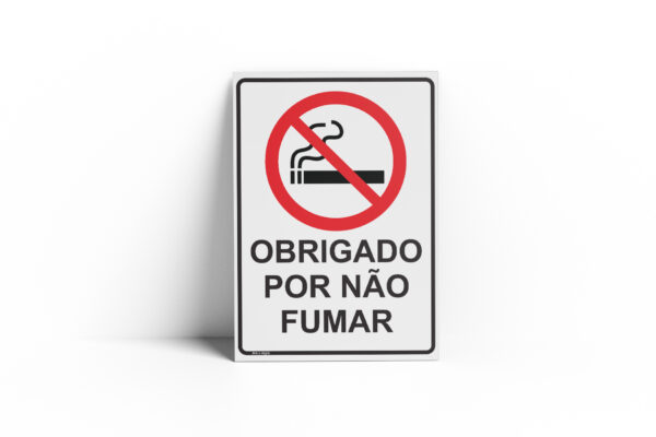 PROIBIDO FUMAR  18 cm X 25cm X 2mm