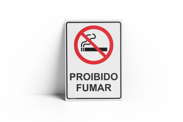 PROIBIDO FUMAR  18 cm X 25cm X 2mm