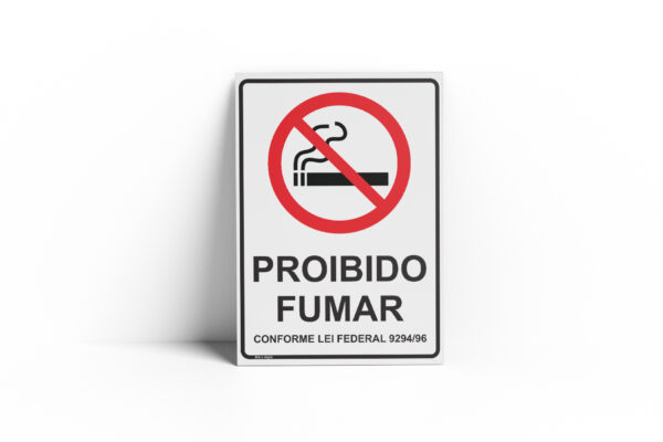 PROIBIDO FUMAR  18 cm X 25cm X 2mm