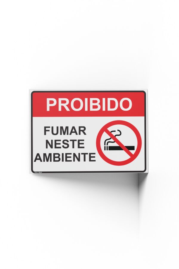 PROIBIDO FUMAR  25 cm X 18cm X 2mm
